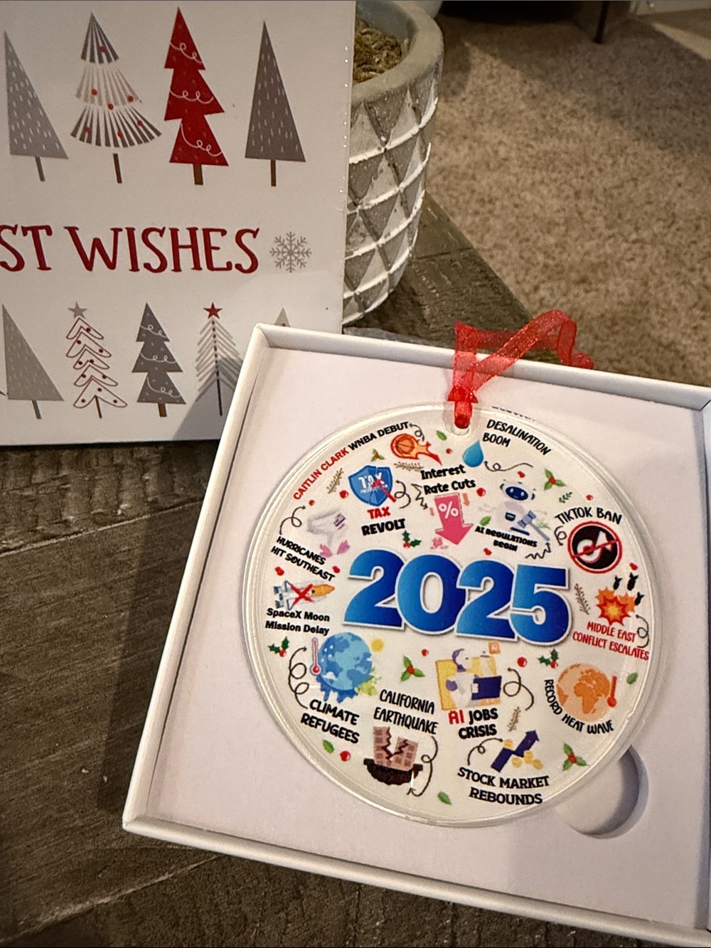 2025 Holiday Ornament - Blue and White - New! - Picture 2 of 3